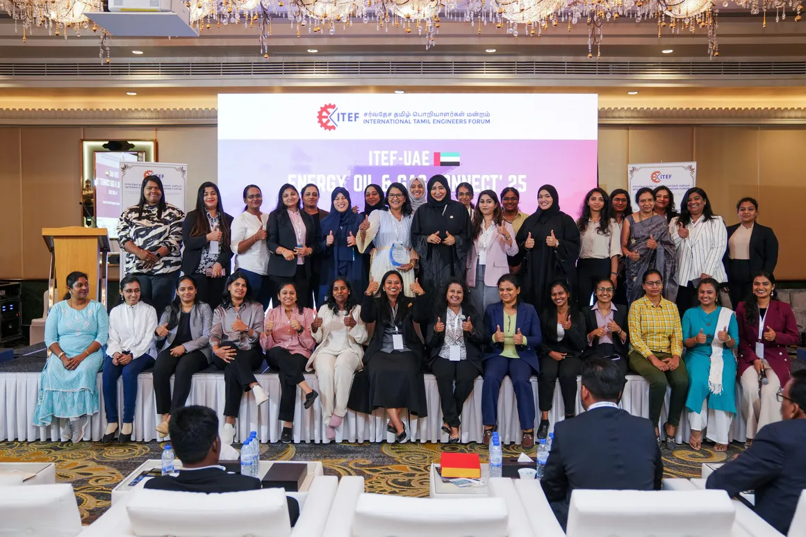 Women engineers on stage at the 2025 conference